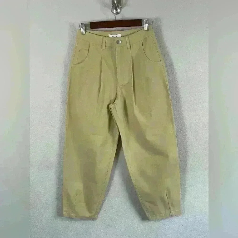 BILLIE THE LABEL Devon Cropped Pant Size 2 NWT Khaki - Picture 4 of 14